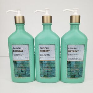 3 Bath & Body Works Aromatherapy RAINFALL RETREAT Body Lotion Cucumber Cedarwood
